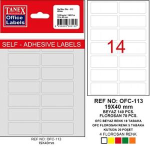 TANEX OFİS ETİKETİ 19x40 113