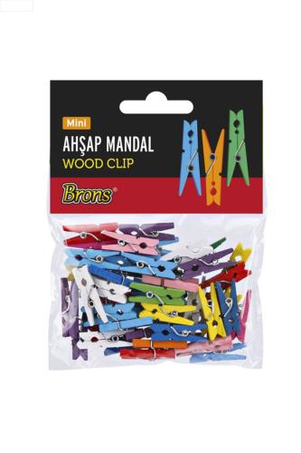 BRONS AHŞAP MANDAL Renkli Mini