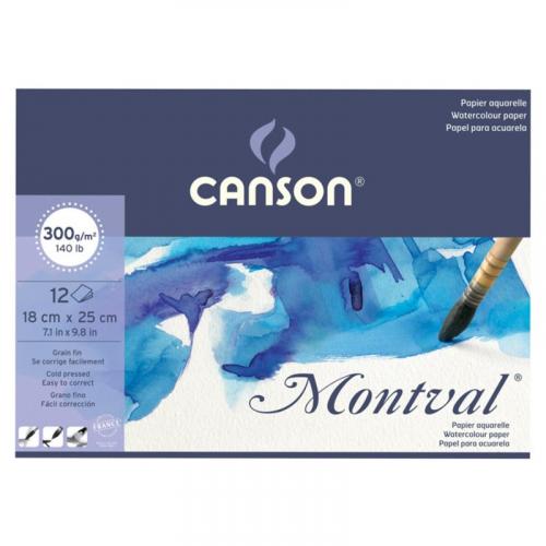 CANSON MONTVAL SULU BOYA  BLOK PAD 12 yp 18X25 300 gr