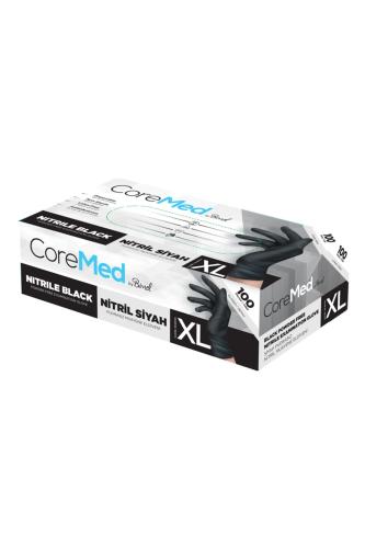 COREMED MUAYENE ELDİVENİ NİTRİL SİYAH TG 100 ADET (XL)