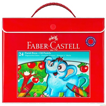 FABER CASTELL PASTEL BOYA LUX  24 Renk Plastik Çantalı Tutuculu