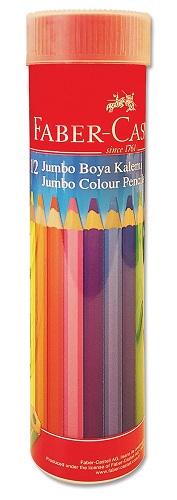 FABER CASTELL ÜÇGEN JUMBO 12 li KURU BOYA KALEMİ TÜP